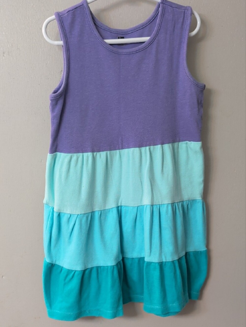 Girls' Tiered Tank Dress in Purple & Aqua - Unbranded - Picture 2 of 5